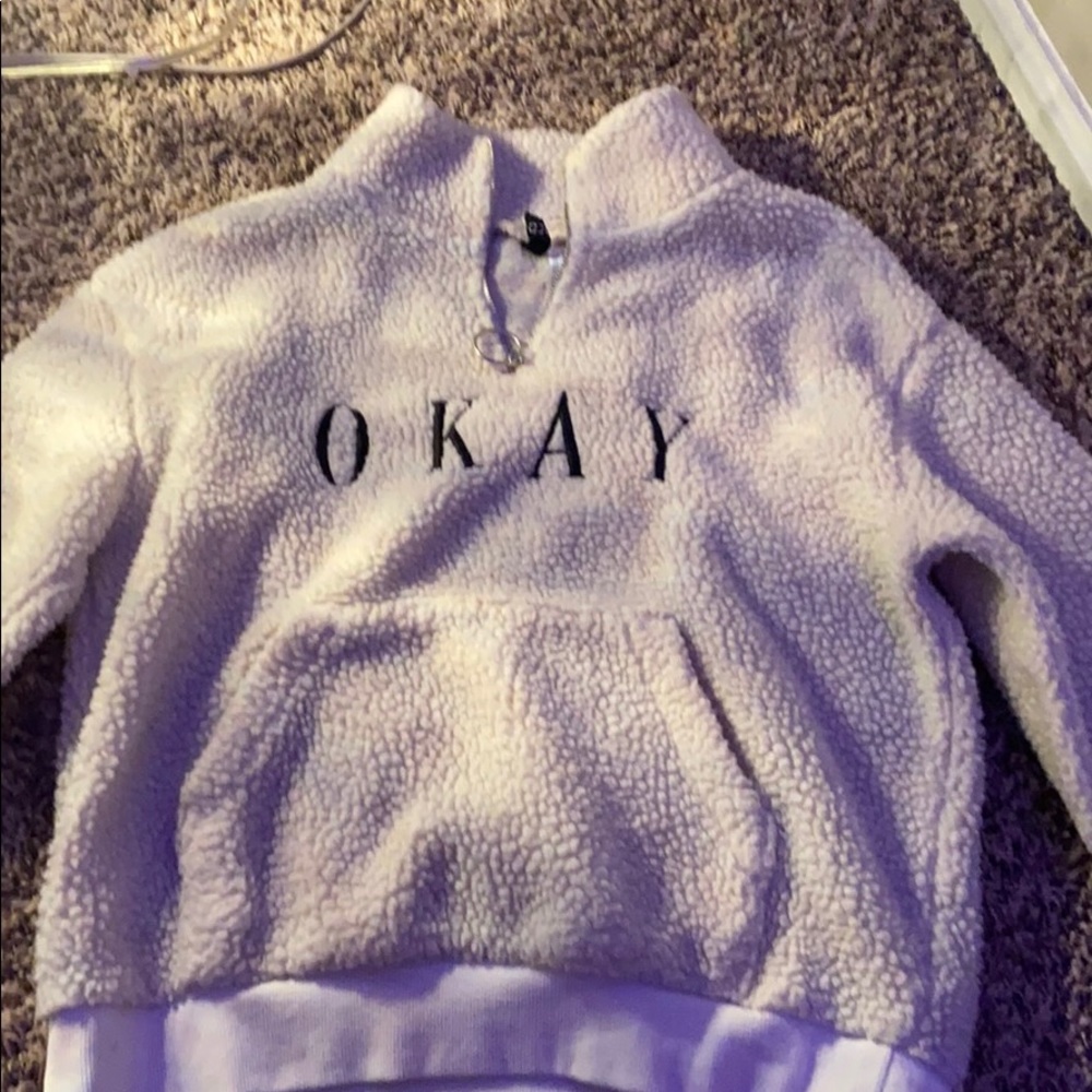 cream colored zip up hoodie
